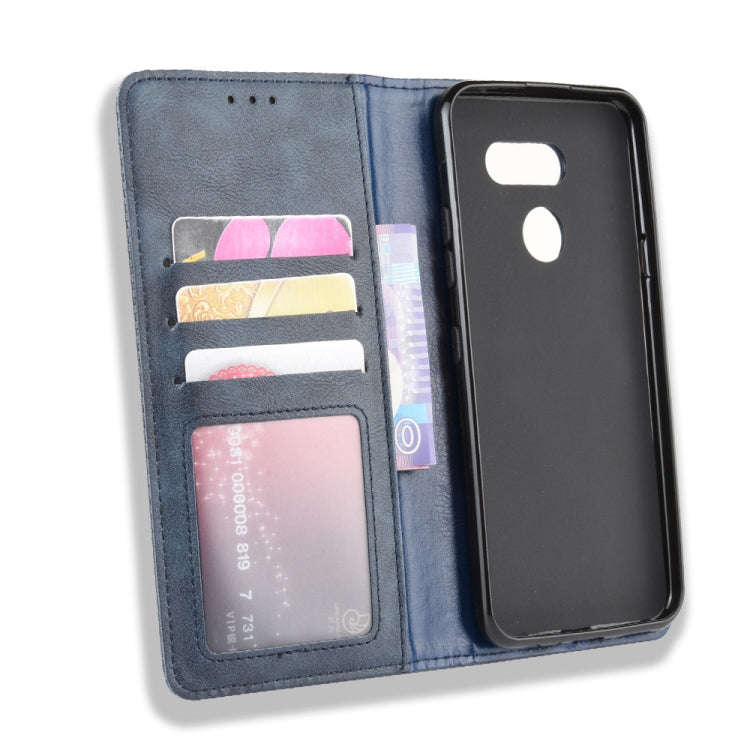 For LG K40S Magnetic Buckle Retro Crazy Horse Texture Horizontal Flip Leather Case  with Holder &...