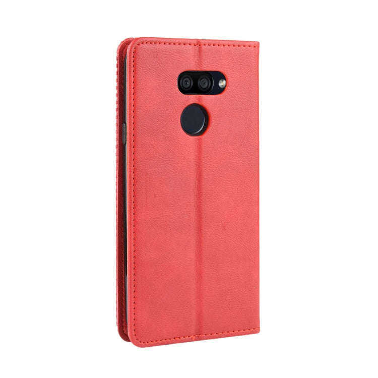 For LG K40S Magnetic Buckle Retro Crazy Horse Texture Horizontal Flip Leather Case  with Holder &...