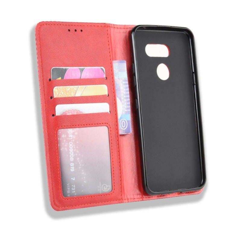 For LG K40S Magnetic Buckle Retro Crazy Horse Texture Horizontal Flip Leather Case  with Holder &...