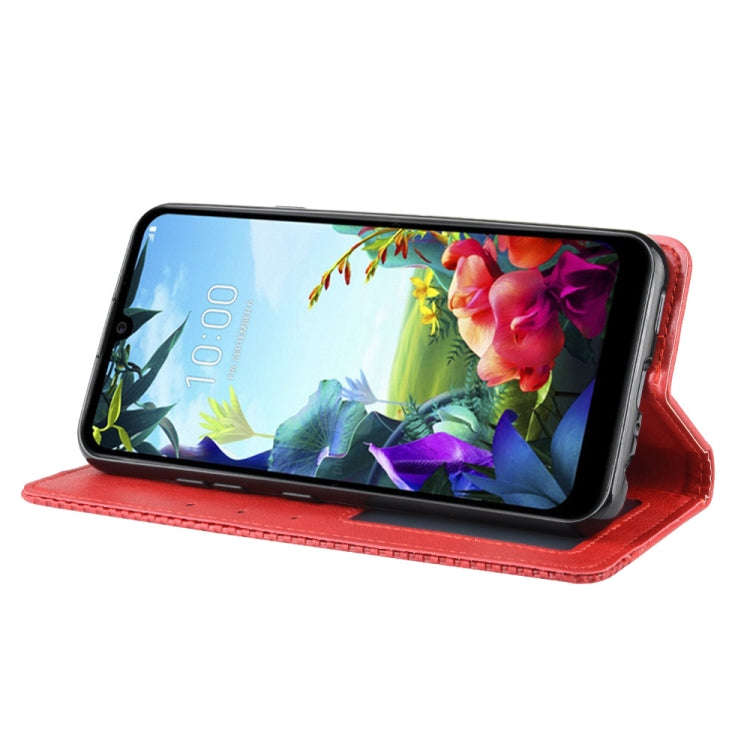 For LG K40S Magnetic Buckle Retro Crazy Horse Texture Horizontal Flip Leather Case  with Holder &...
