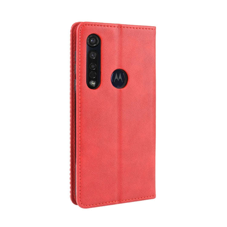 For  Motorola Moto G8 Plus Magnetic Buckle Retro Crazy Horse Texture Horizontal Flip Leather Case...