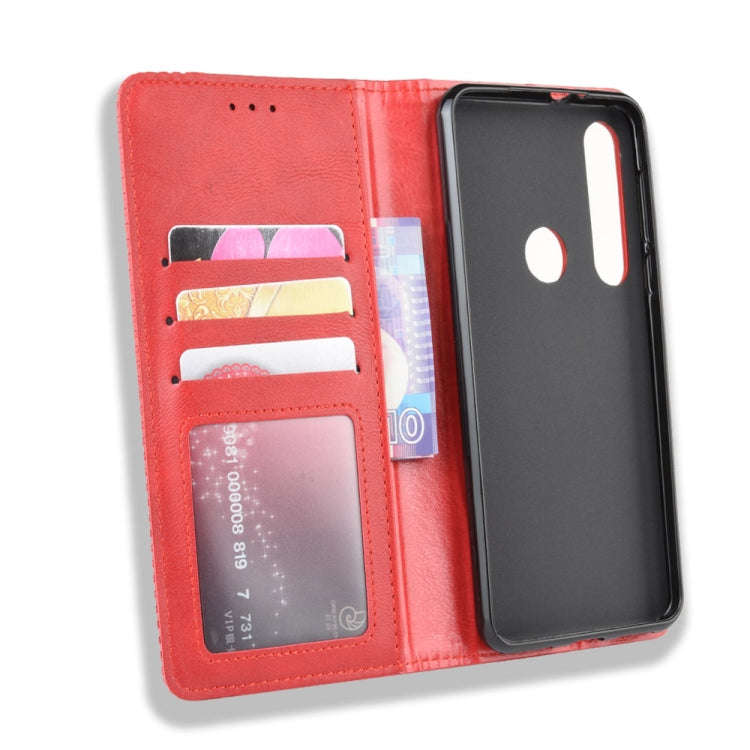 For  Motorola Moto G8 Plus Magnetic Buckle Retro Crazy Horse Texture Horizontal Flip Leather Case...