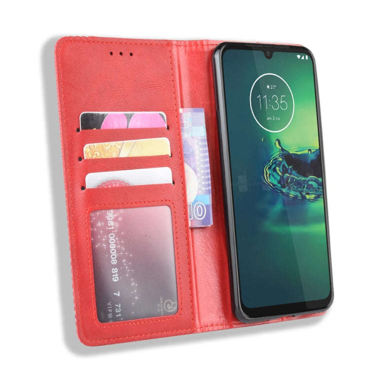 For  Motorola Moto G8 Plus Magnetic Buckle Retro Crazy Horse Texture Horizontal Flip Leather Case...