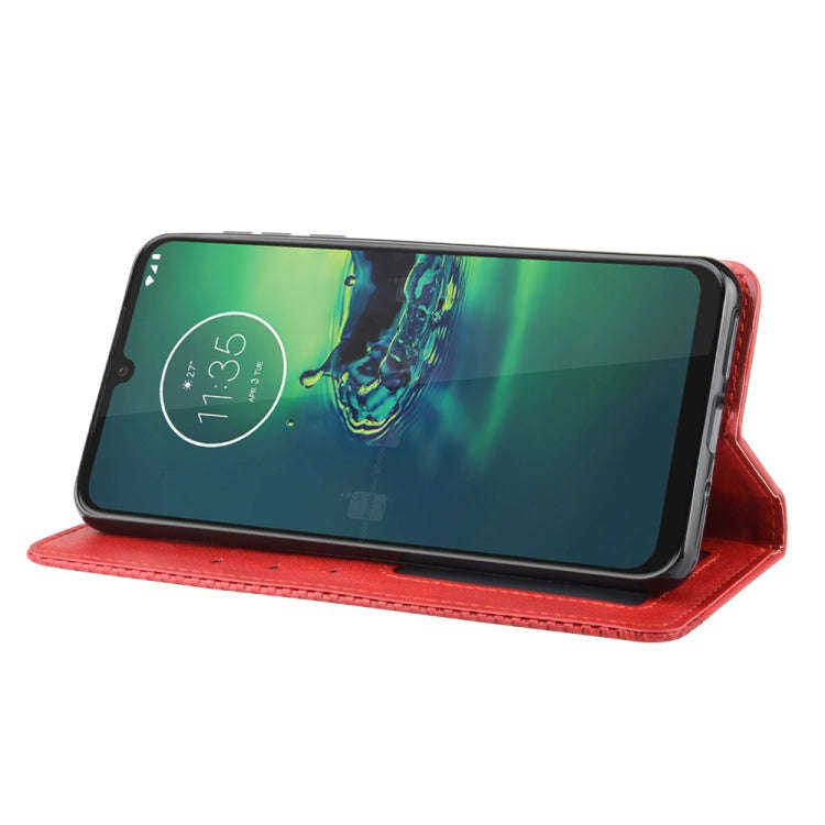 For  Motorola Moto G8 Plus Magnetic Buckle Retro Crazy Horse Texture Horizontal Flip Leather Case...