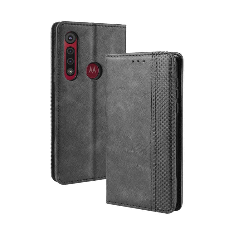 For  Motorola Moto G8 Play  Magnetic Buckle Retro Crazy Horse Texture Horizontal Flip Leather Cas...