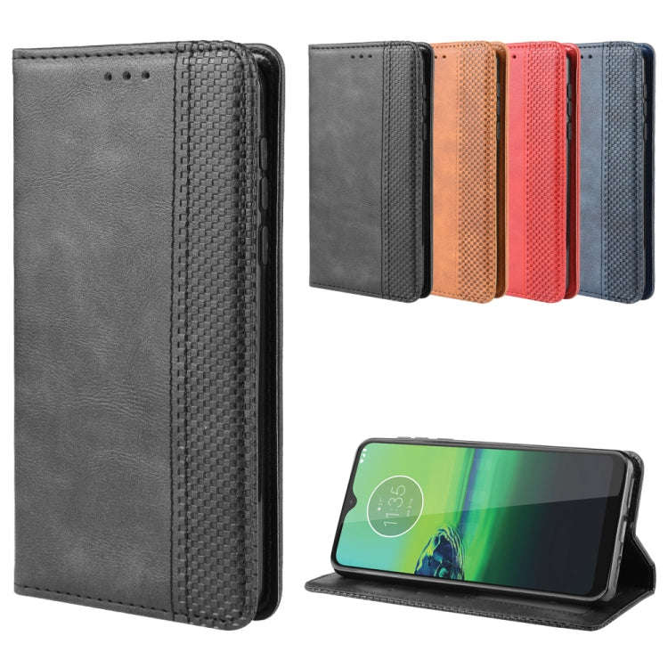 For  Motorola Moto G8 Play  Magnetic Buckle Retro Crazy Horse Texture Horizontal Flip Leather Cas...