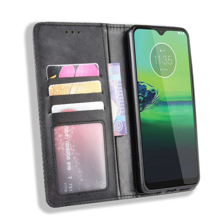 For  Motorola Moto G8 Play  Magnetic Buckle Retro Crazy Horse Texture Horizontal Flip Leather Cas...