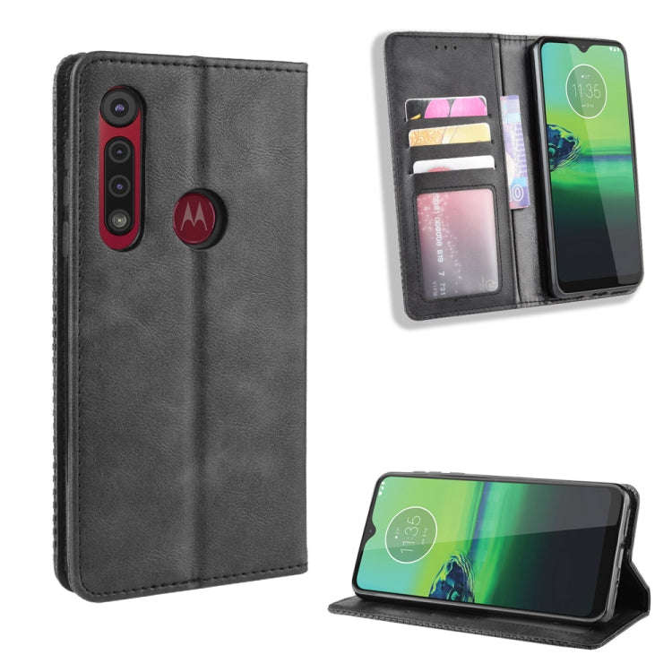 For  Motorola Moto G8 Play  Magnetic Buckle Retro Crazy Horse Texture Horizontal Flip Leather Cas...