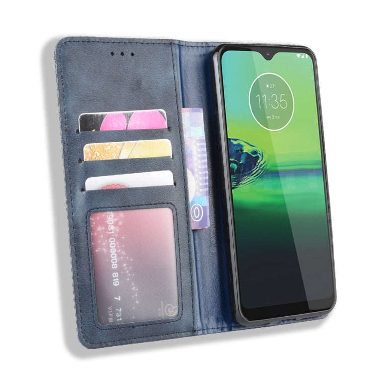 For  Motorola Moto G8 Play  Magnetic Buckle Retro Crazy Horse Texture Horizontal Flip Leather Cas...