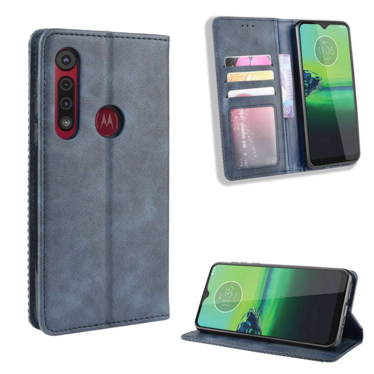 For  Motorola Moto G8 Play  Magnetic Buckle Retro Crazy Horse Texture Horizontal Flip Leather Cas...