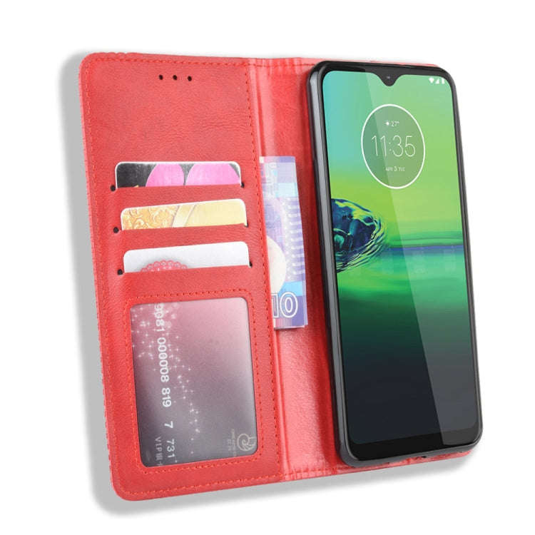 For  Motorola Moto G8 Play  Magnetic Buckle Retro Crazy Horse Texture Horizontal Flip Leather Cas...