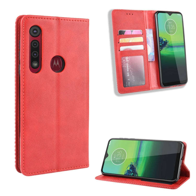 For  Motorola Moto G8 Play  Magnetic Buckle Retro Crazy Horse Texture Horizontal Flip Leather Cas...