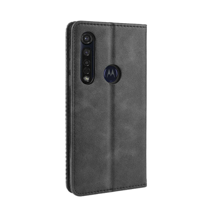 For Motorola One Macro Magnetic Buckle Retro Crazy Horse Texture Horizontal Flip Leather Case wit...