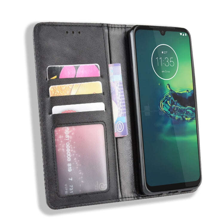 For Motorola One Macro Magnetic Buckle Retro Crazy Horse Texture Horizontal Flip Leather Case wit...