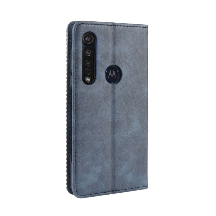 For Motorola One Macro Magnetic Buckle Retro Crazy Horse Texture Horizontal Flip Leather Case wit...