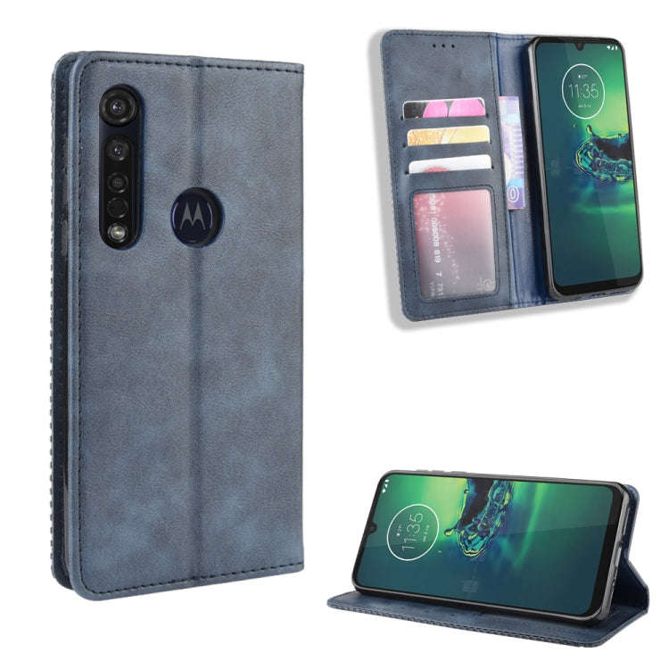 For Motorola One Macro Magnetic Buckle Retro Crazy Horse Texture Horizontal Flip Leather Case wit...