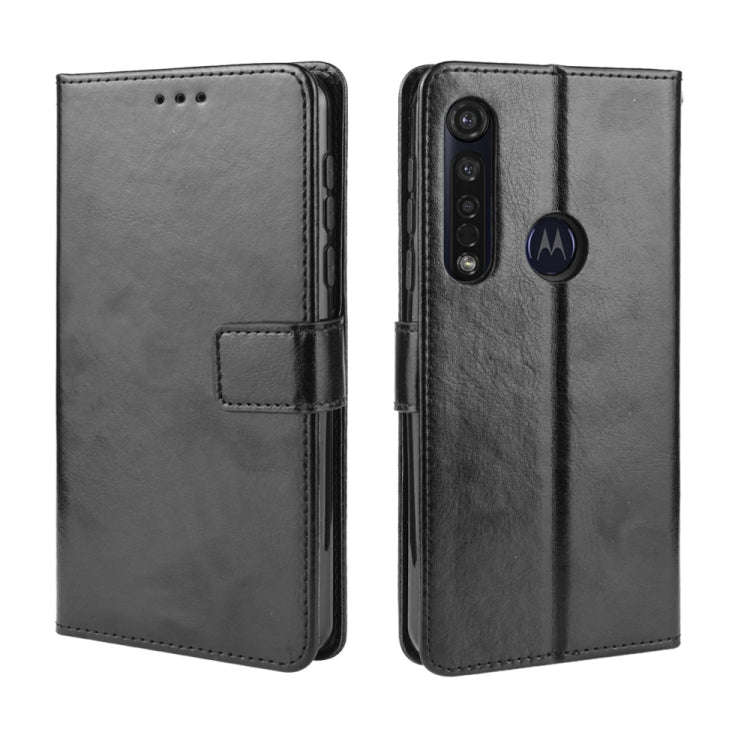 For  Motorola Moto G8 Plus Retro Crazy Horse Texture Horizontal Flip Leather Case with Holder & C...
