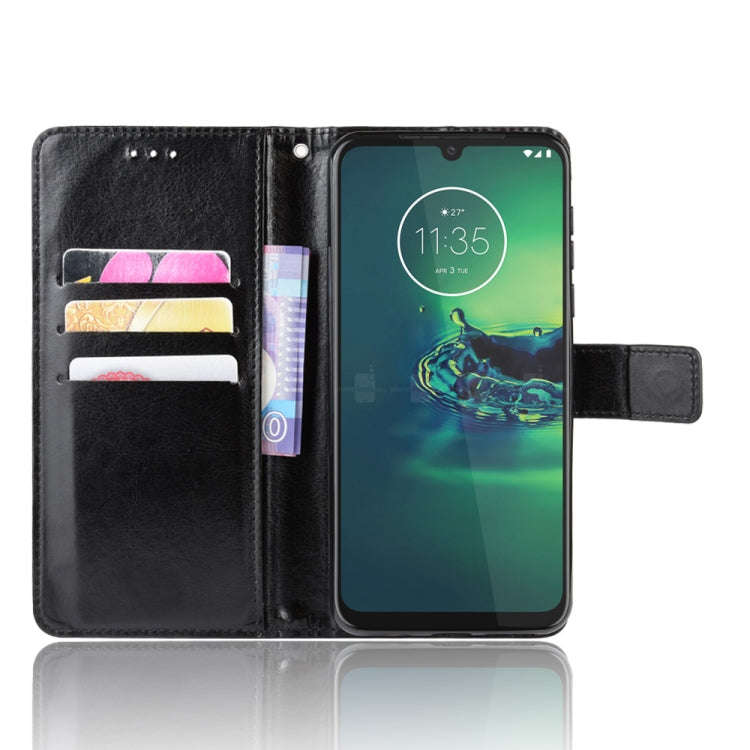 For  Motorola Moto G8 Plus Retro Crazy Horse Texture Horizontal Flip Leather Case with Holder & C...