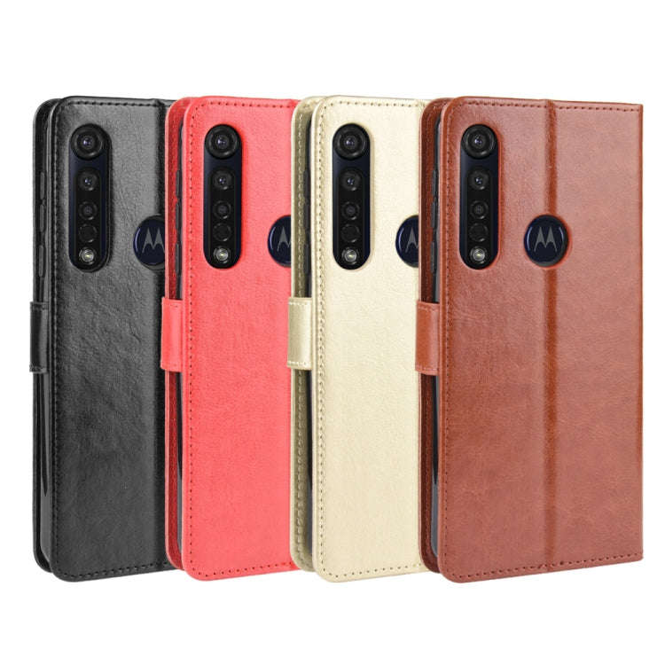 For  Motorola Moto G8 Plus Retro Crazy Horse Texture Horizontal Flip Leather Case with Holder & C...