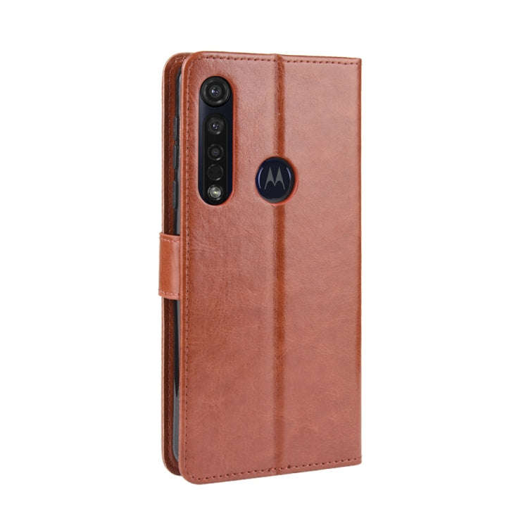 For  Motorola Moto G8 Plus Retro Crazy Horse Texture Horizontal Flip Leather Case with Holder & C...