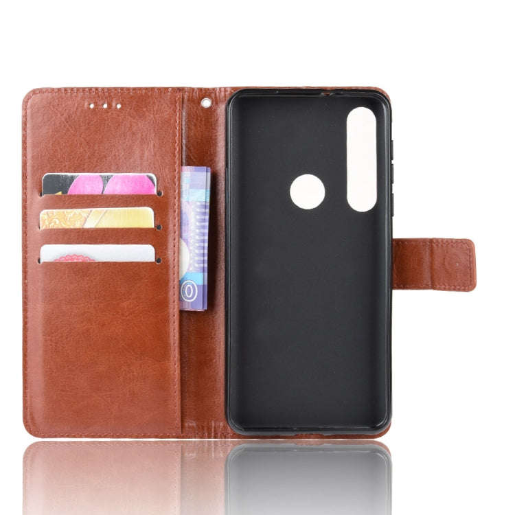 For  Motorola Moto G8 Plus Retro Crazy Horse Texture Horizontal Flip Leather Case with Holder & C...
