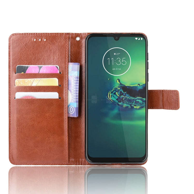 For  Motorola Moto G8 Plus Retro Crazy Horse Texture Horizontal Flip Leather Case with Holder & C...