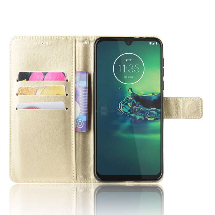 For  Motorola Moto G8 Plus Retro Crazy Horse Texture Horizontal Flip Leather Case with Holder & C...