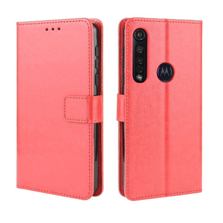 For  Motorola One Macro Retro Crazy Horse Texture Horizontal Flip Leather Case with Holder & Card...