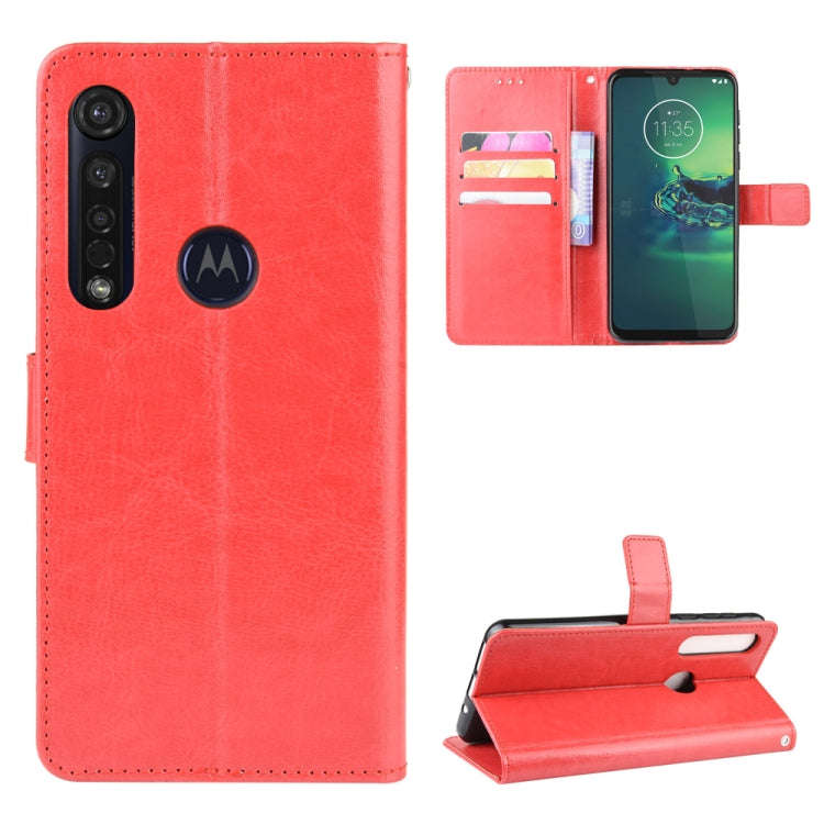 For  Motorola One Macro Retro Crazy Horse Texture Horizontal Flip Leather Case with Holder & Card...