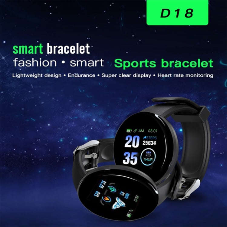 D18 1.3inch TFT Color Screen Smart Watch IP65 Waterproof,Support Call Reminder /Heart Rate Monito...