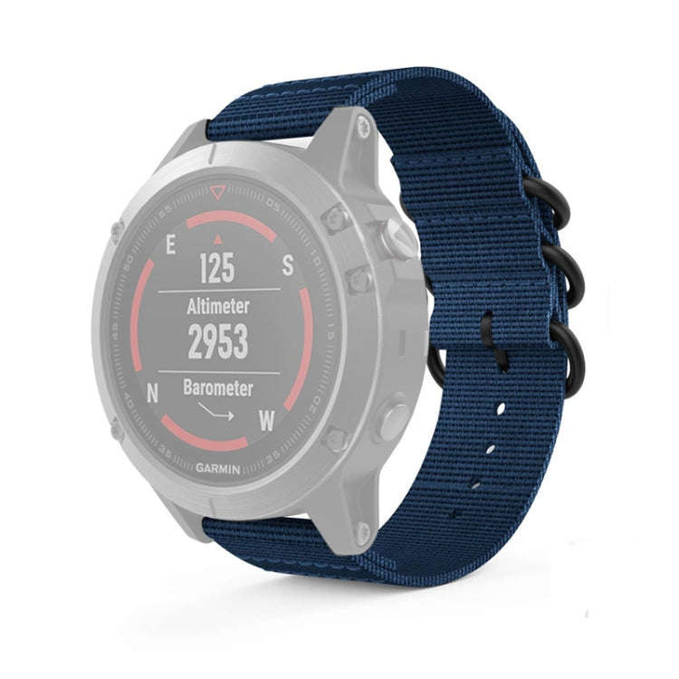 For Garmin Fenix 3 / 5X Universal 26MM Three-ring Nylon Watch Band(mazarine)