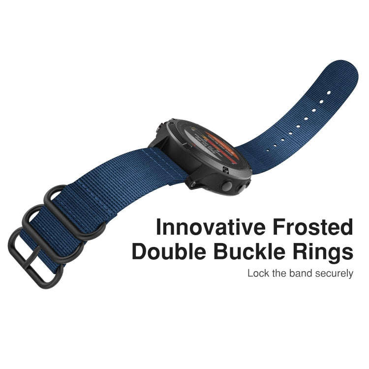 For Garmin Fenix 3 / 5X Universal 26MM Three-ring Nylon Watch Band(mazarine)
