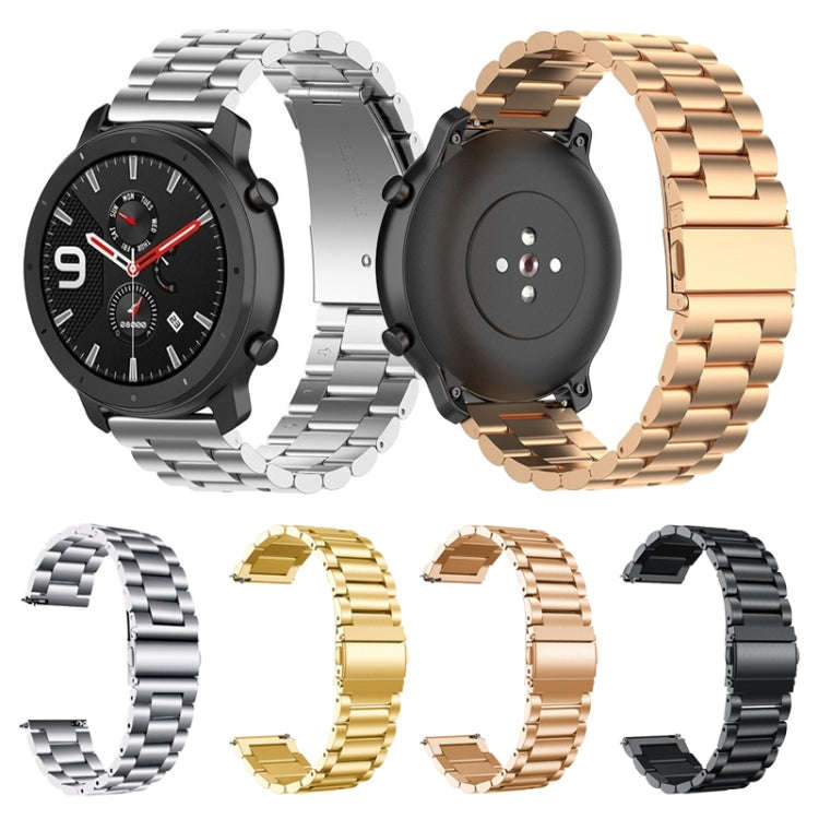 Suitable For Samsung Gear S2 Sport / Galaxy Watch Active 2 20mm 3-Beads Stainless Steel Metal Wat...