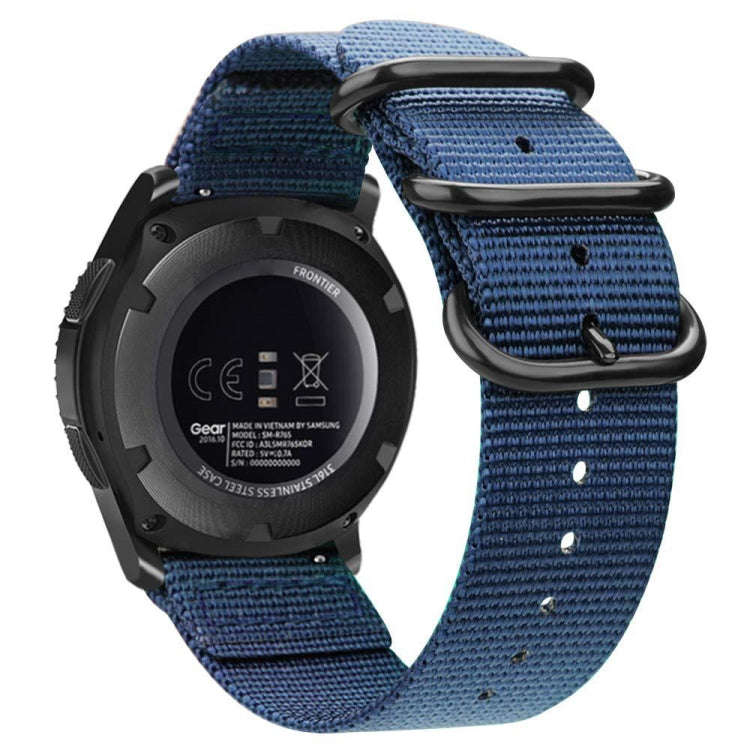 For Samsung Galaxy Watch Active 2 20mm / Gear S3 Nylon Three-ring Watch Band(Mazarine)