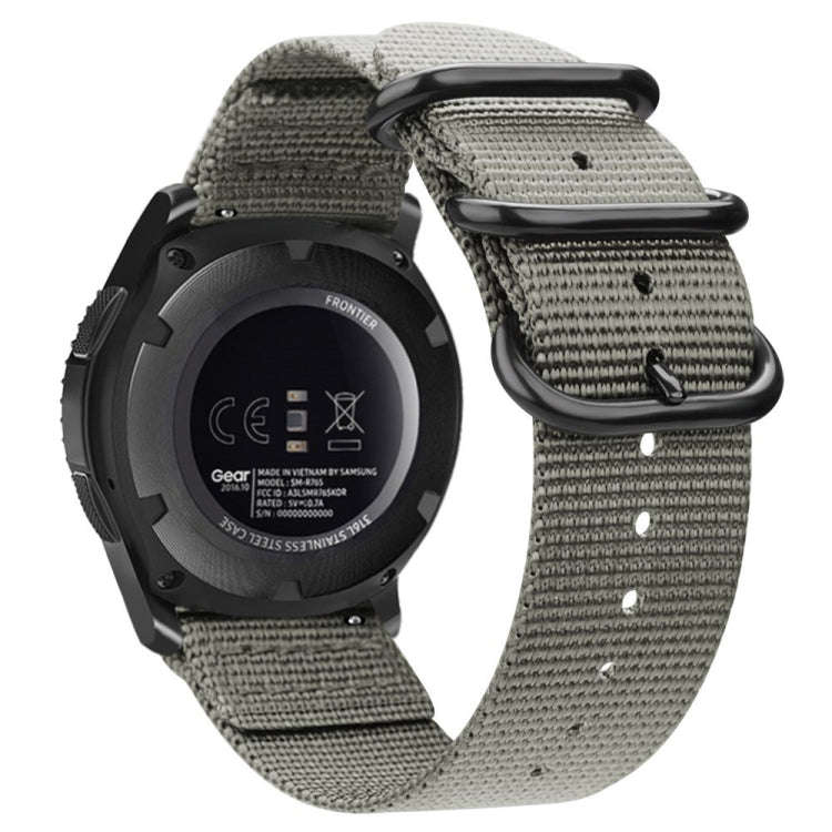 For Samsung Galaxy Watch Active 2 18mm / Gear S3 Nylon Three-ring Watch Band(Gray)
