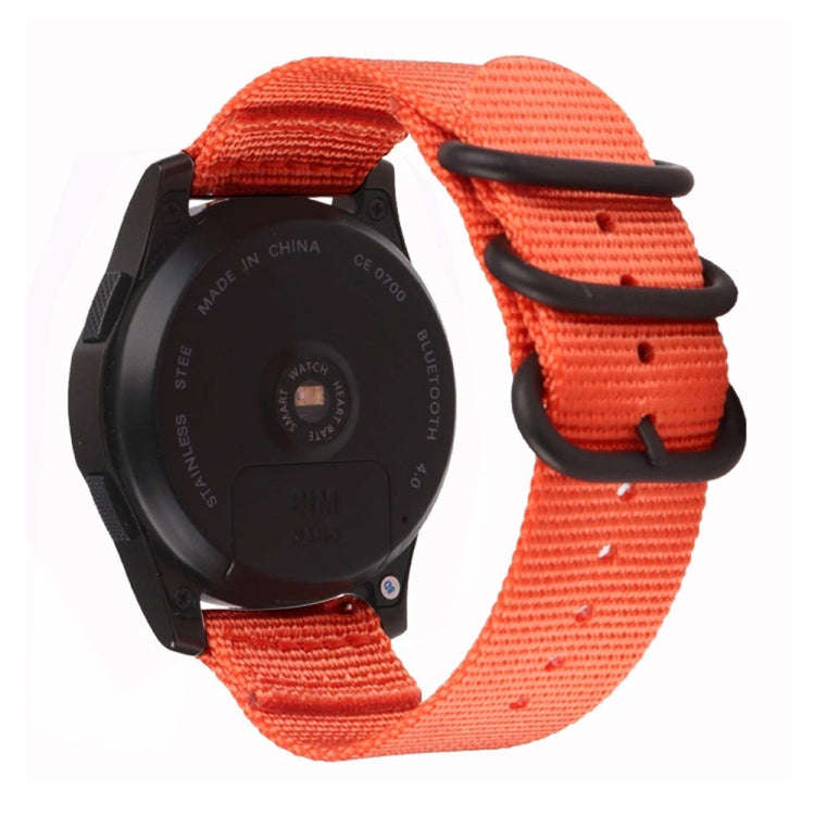 For Samsung Galaxy Watch Active 2 18mm / Gear S3 Nylon Three-ring Watch Band(Orange)