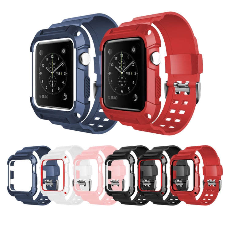 For Apple Watch 3 / 2 / 1 Generation 42mm All-In-One Silicone Strap(Black)
