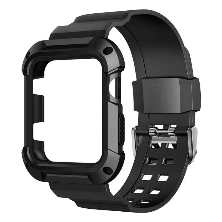 For Apple Watch 3 / 2 / 1 Generation 38mm All-In-One Silicone Strap(Black)