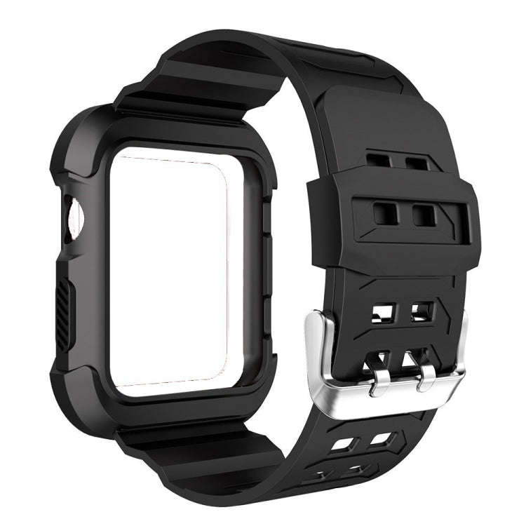 For Apple Watch 3 / 2 / 1 Generation 38mm All-In-One Silicone Strap(Black + White)