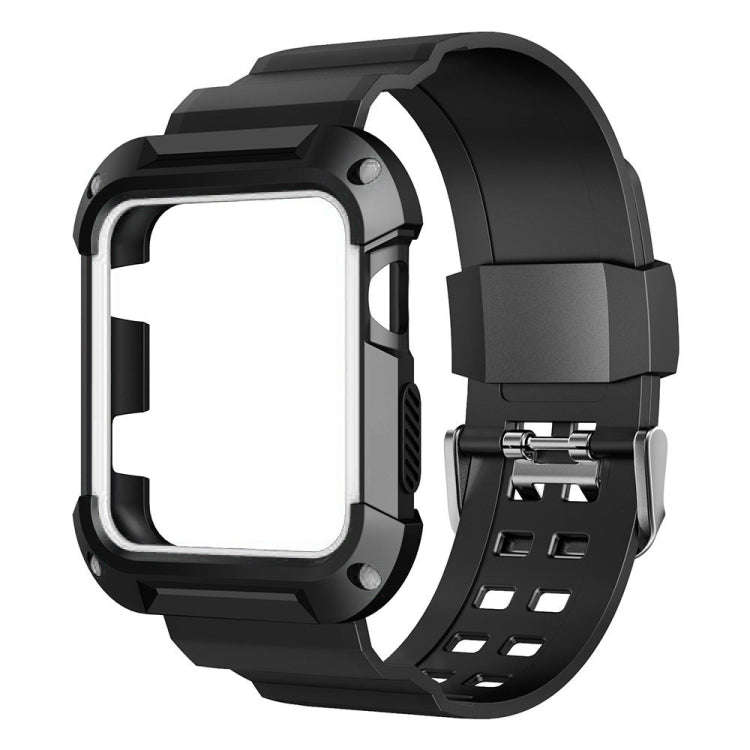 For Apple Watch 3 / 2 / 1 Generation 38mm All-In-One Silicone Strap(Black + White)