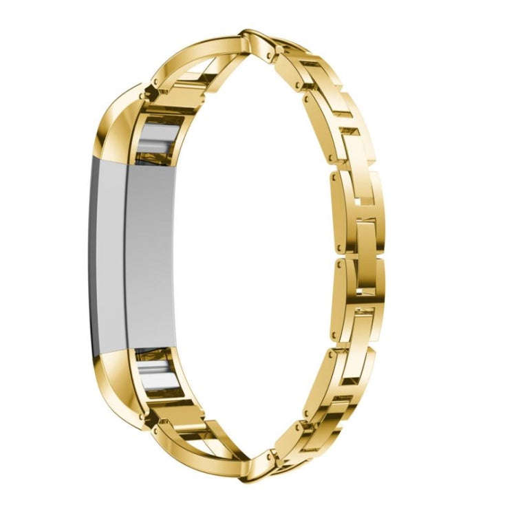 For Fitbit Alta smart watch X-shaped Metal Watch Band(gold)