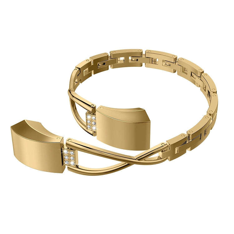 For Fitbit Alta smart watch X-shaped Metal Watch Band(gold)