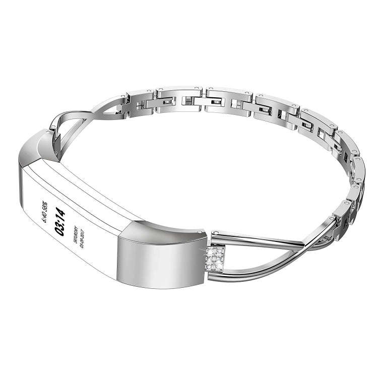 For Fitbit Alta Smart Watch X-shaped Metal Watch Band(Silver)
