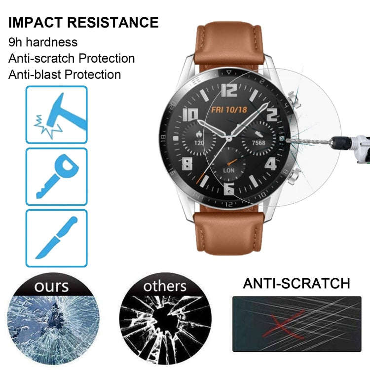 2 PCS For HUAWEI Watch GT 2 46mm (2019) ENKAY Hat-Prince 0.2mm 9H 2.15D Curved Edge Tempered Glas...