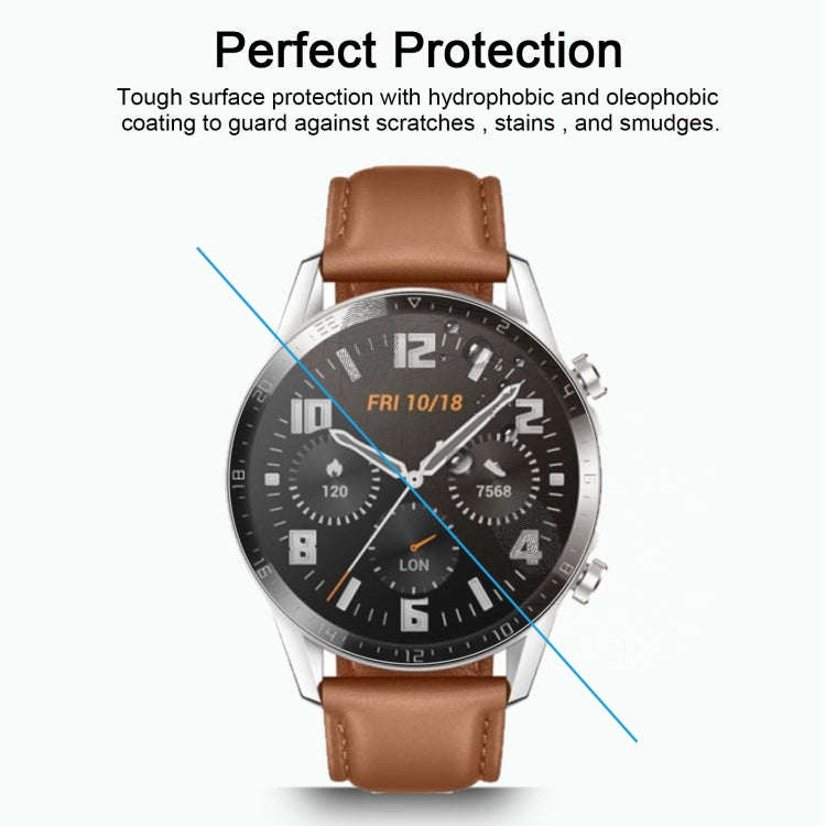 2 PCS For HUAWEI Watch GT 2 46mm (2019) ENKAY Hat-Prince 0.2mm 9H 2.15D Curved Edge Tempered Glas...