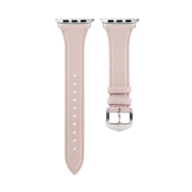 For Apple Watch 3 / 2 / 1 Generations 42mm Universal Thin Leather Watch Band(Pink)