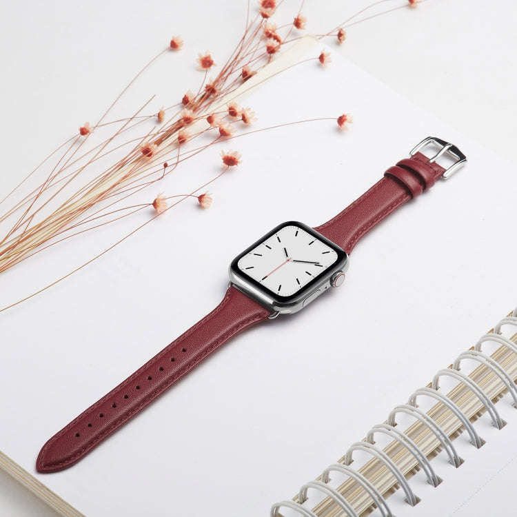 For Apple Watch 3 / 2 / 1 Generations 42mm Universal Thin Leather Watch Band(Crazy Horse Brown)