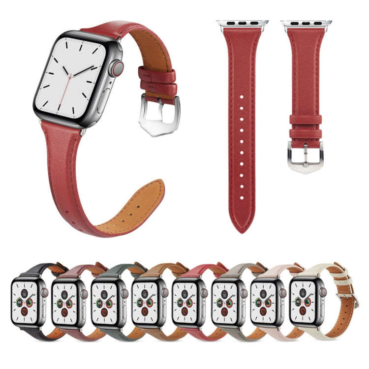For Apple Watch 3 / 2 / 1 Generations 42mm Universal Thin Leather Watch Band(White)