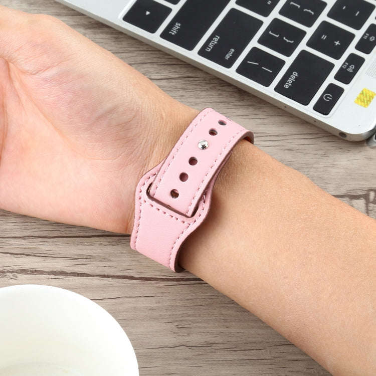 For Apple Watch 3 / 2 / 1 Generation 38mm Universal Buckle Leather Strap(Pink)