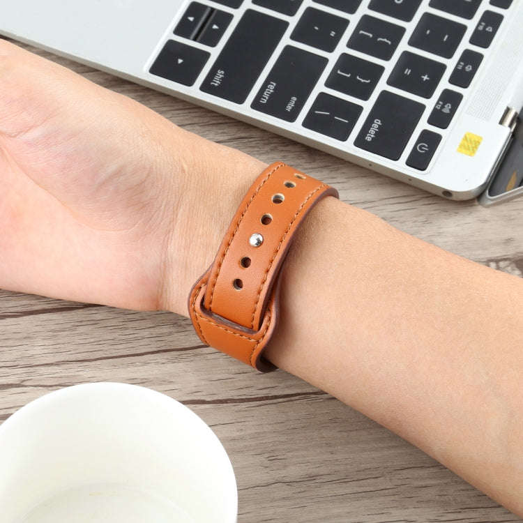 For Apple Watch 3 / 2 / 1 Generation 38mm Universal Buckle Leather Strap(Crazy Horse Dark Brown)